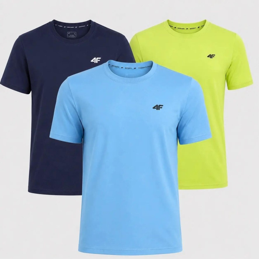 ZESTAW KOSZULEK MĘSKICH 4F 3PAK KOMPLET NA CO DZIEŃ T-SHIRT SPORTOWY