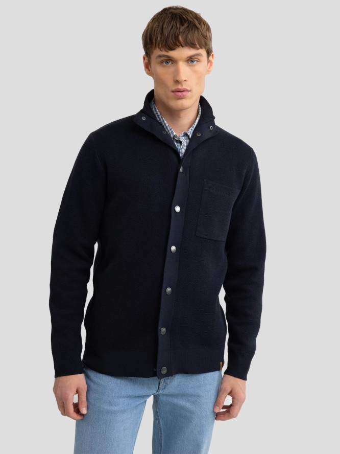 Kardigan męski na zatrzaski granatowy Harold 403