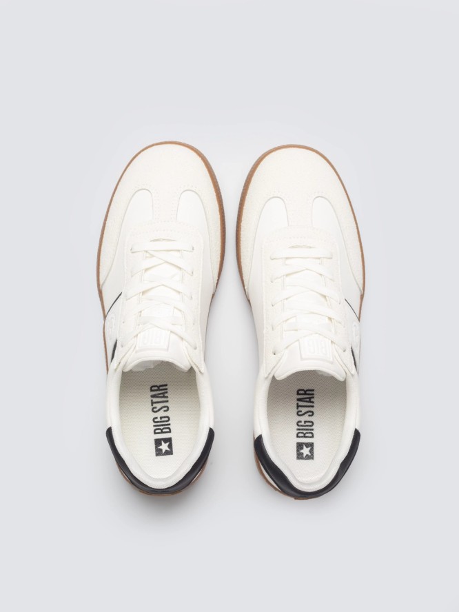 sneakersy męskie z czarnymi akcentami białe tt174128 101