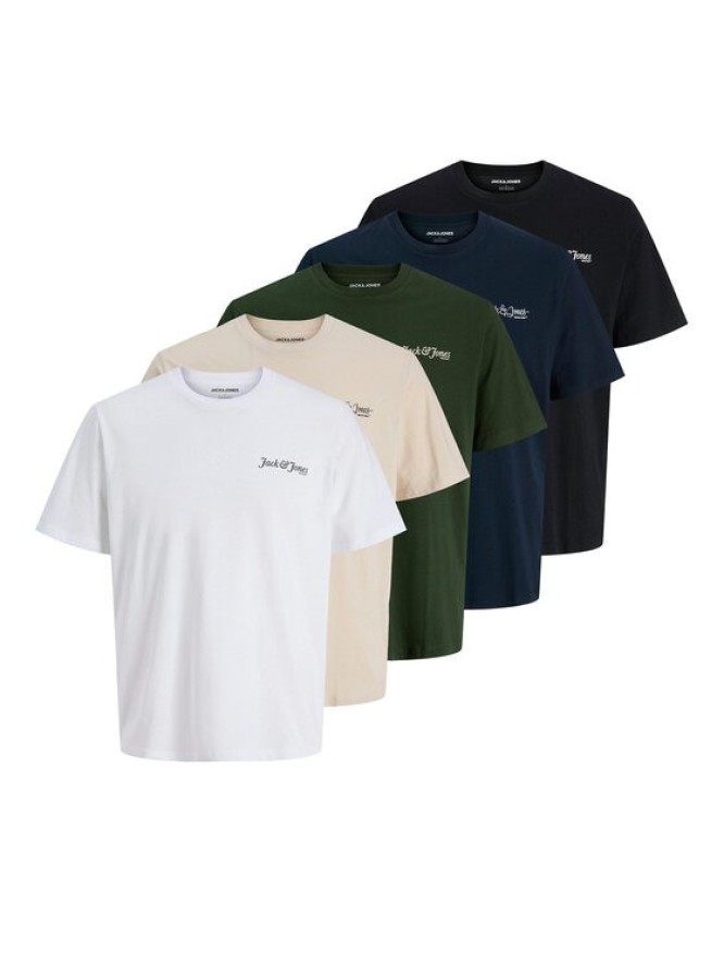 Jack&Jones Komplet 5 t-shirtów Yuki 12288322 Kolorowy Relaxed Fit