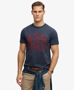 superdry Retro Outdoor Relaxed T-Shirt – relaxed, 100% bawełna – CLASSIC NAVY