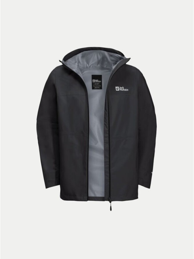 Jack Wolfskin Kurtka przeciwdeszczowa Highest Peak 1115134 Czarny Regular Fit