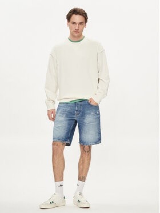 Pepe Jeans Szorty jeansowe Relaxed Short Repair PM801074 Niebieski Relaxed Fit