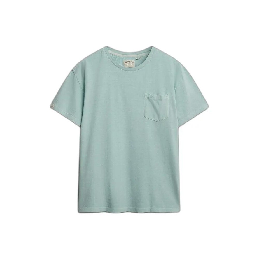 T-shirt lniany z kieszenią Superdry Classic