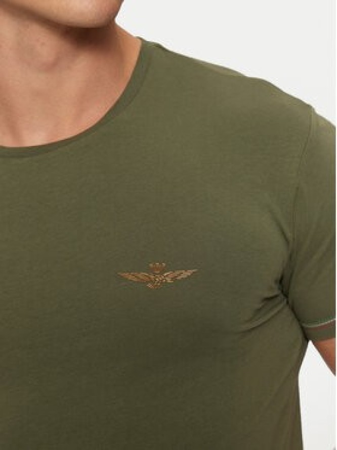 Aeronautica Militare T-Shirt AM1UTI003 Zielony Regular Fit
