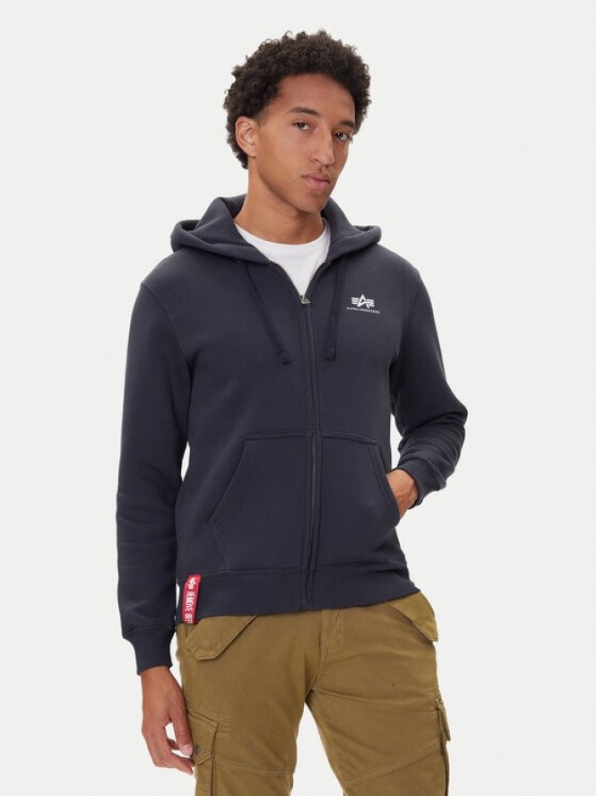 Alpha Industries Bluza Basic Zip 118342 Granatowy Regular Fit