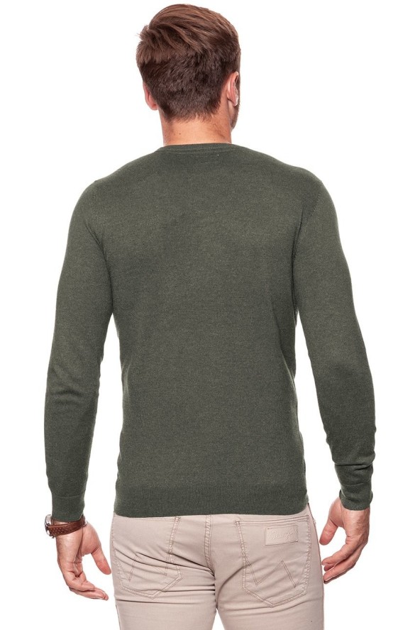 MĘSKI SWETER WRANGLER CREW KNIT DUSTY OLIVE W85672P45 112132246