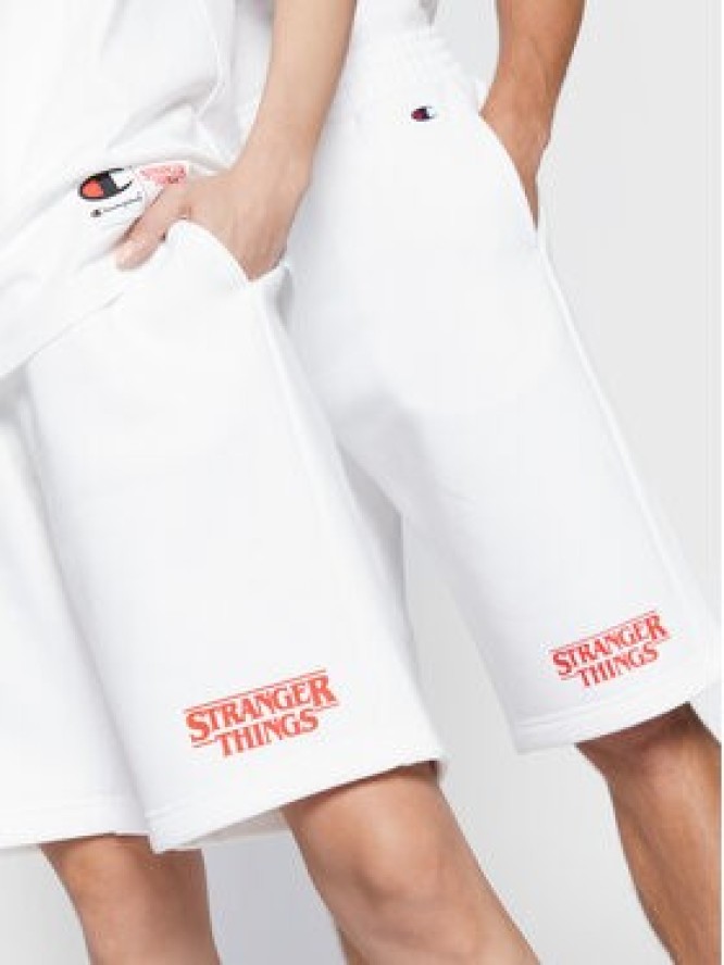 Champion Szorty sportowe Unisex STRANGER THINGS 217782 Biały Regular Fit