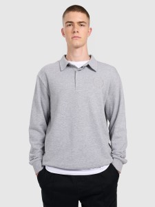 4F Bluza dresowa regular z kołnierzykiem męska - szara XXL