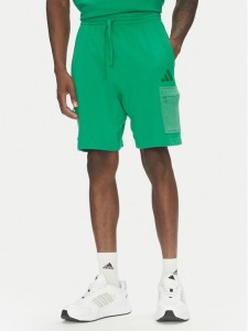 adidas Szorty sportowe ALL SZN French Terry Colorblock JN9485 Zielony Regular Fit