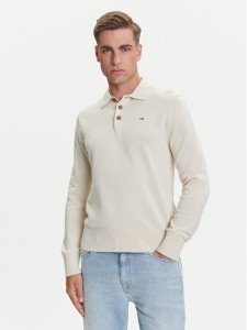 Tommy Jeans Sweter Essential DM0DM20304 Beżowy Slim Fit