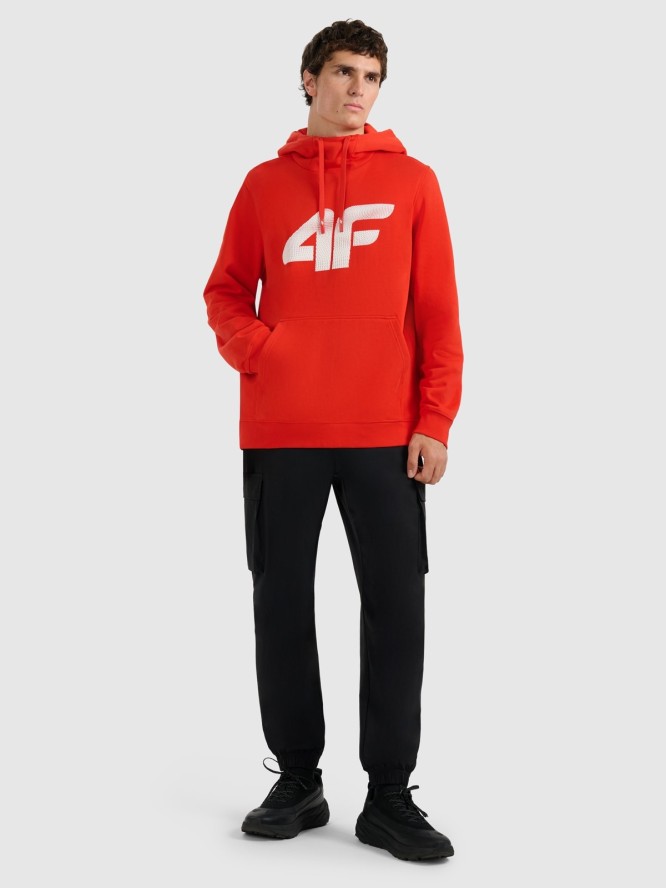 4F Bluza dresowa nierozpinana z kapturem męska - czerwona XL