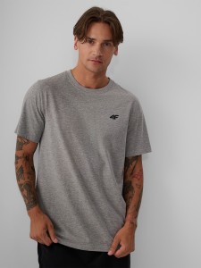 4F T-shirt regular gładki męski (3-pack) - szary+czarny+granatowy XXL