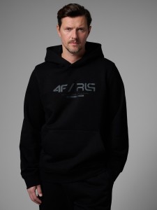 4F Bluza dresowa regular z kapturem męska 4F x Robert Lewandowski - czarna XL