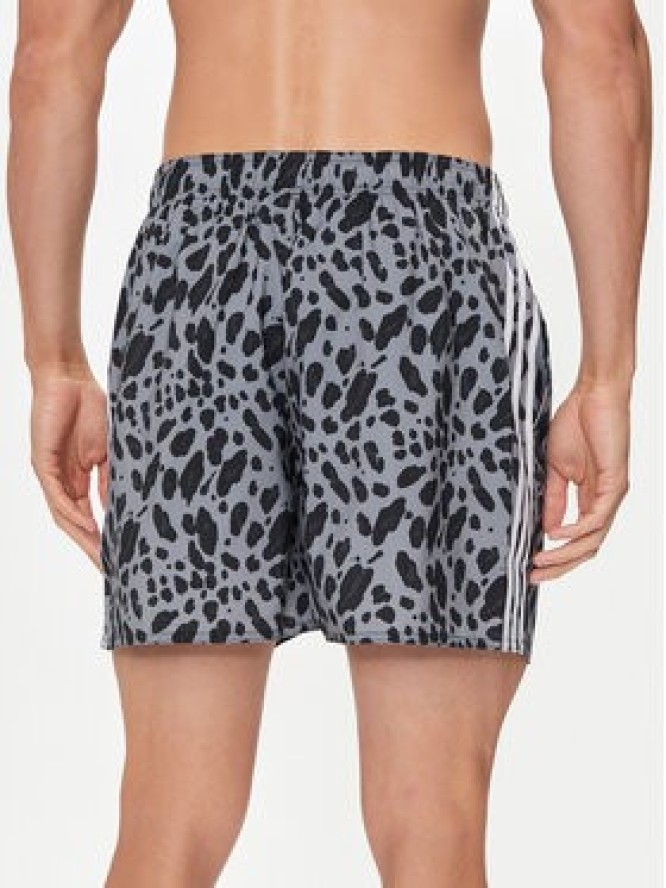 adidas Szorty kąpielowe Essentials 3-Stripes Animal CLX IS1559 Szary Regular Fit