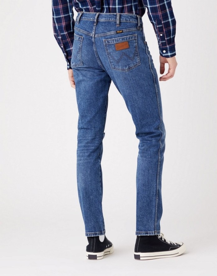 WRANGLER LARSTON MĘSKIE SPODNIE JEANSOWE DARK INDIGO W18S59X1E 112324510