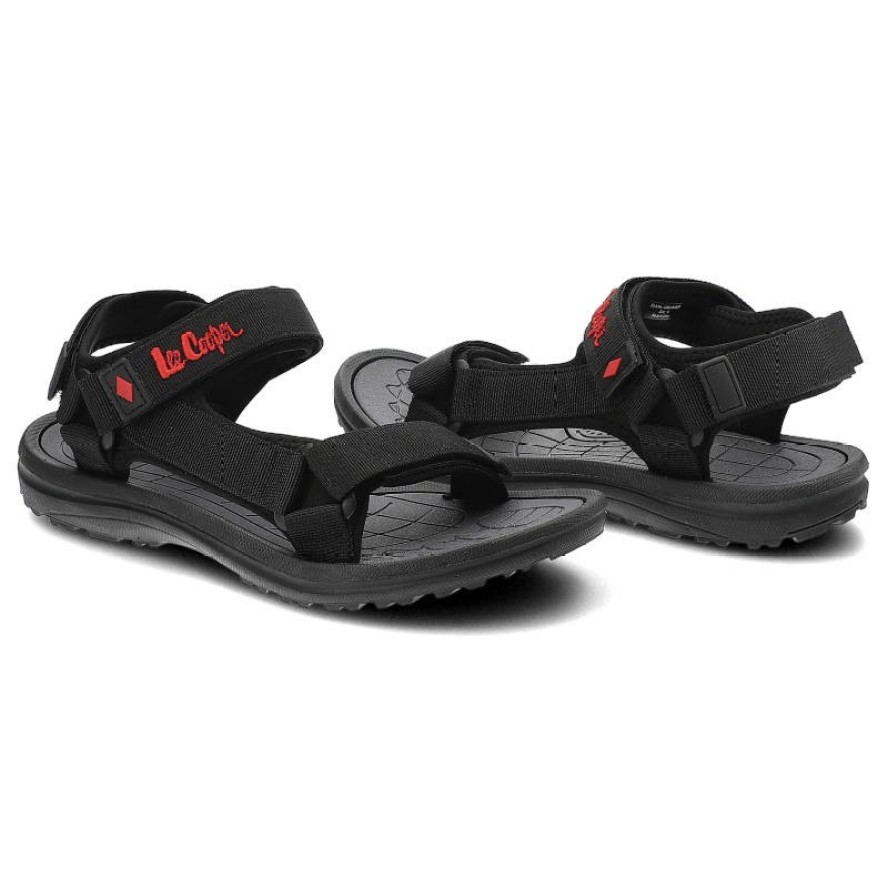 Czarne Sandały Lee Cooper Wygodne Buty Na Lato