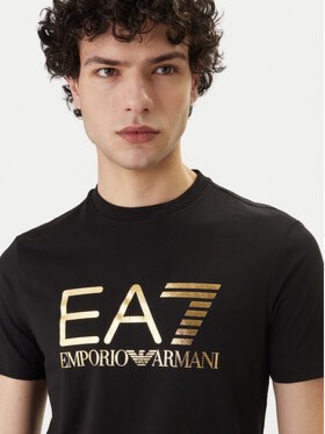 EA7 Emporio Armani T-Shirt 7M001412 AF22264 MC004 Czarny Regular Fit