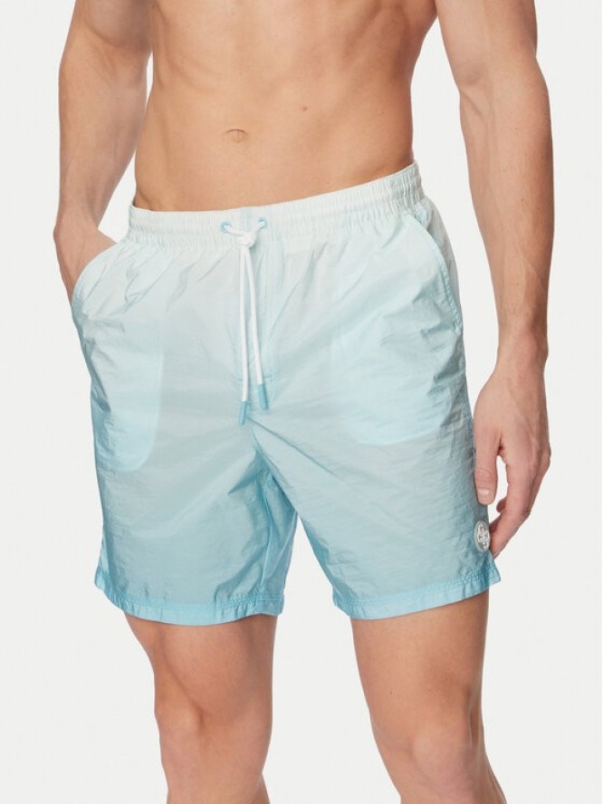 Guess Szorty kąpielowe F6GT19 WN172 Turkusowy Regular Fit