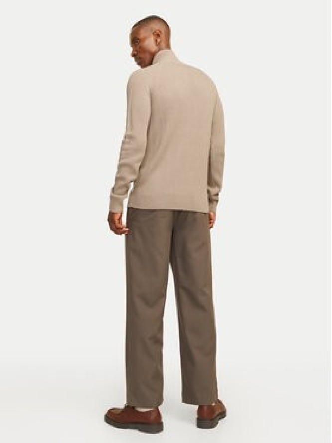 Jack & Jones Sweter Pannel 12258473 Beżowy Regular Fit