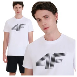 T-shirt regular z nadrukiem męski 4F 4FWMM00TTSHM2257