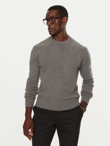 AMI Paris Sweter HKS057.005 Szary Regular Fit