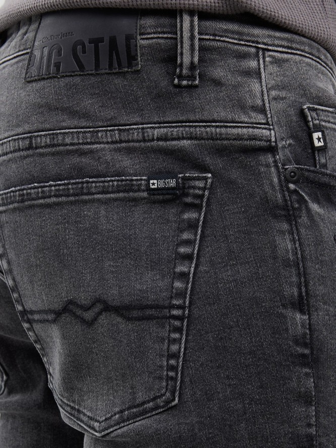 Jeansy męskie skinny z przetarciami 7/8 szare Jeffray Cropped 898