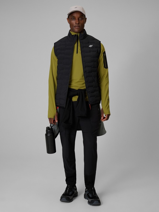 4F Bluza trekkingowa regular bez kaptura męska - zielona S