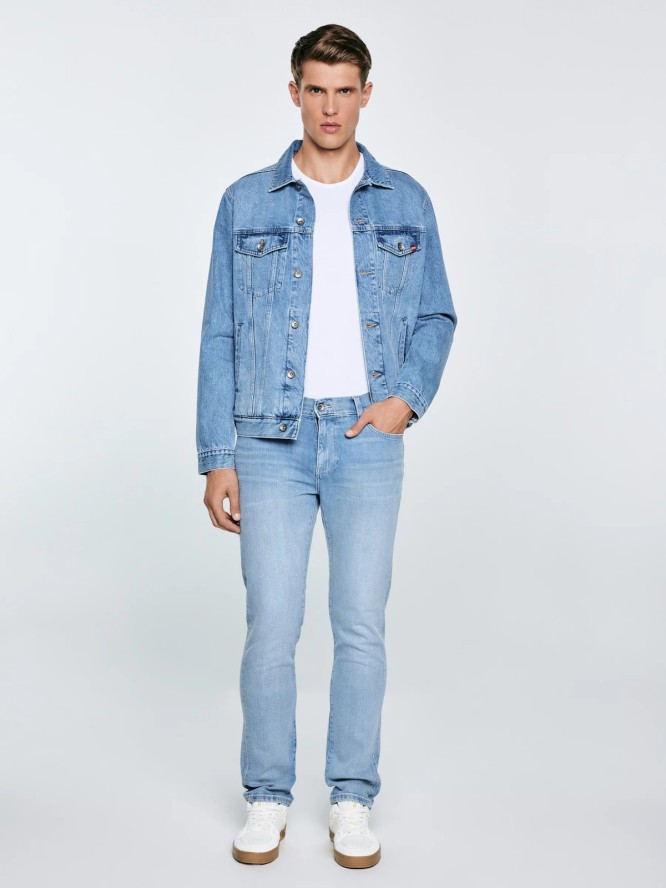 Jeansy męskie dopasowane niebieskie Martin 213