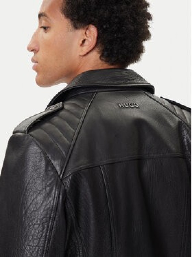 HUGO Kurtka skórzana Lowis-6 50542108 Czarny Regular Fit