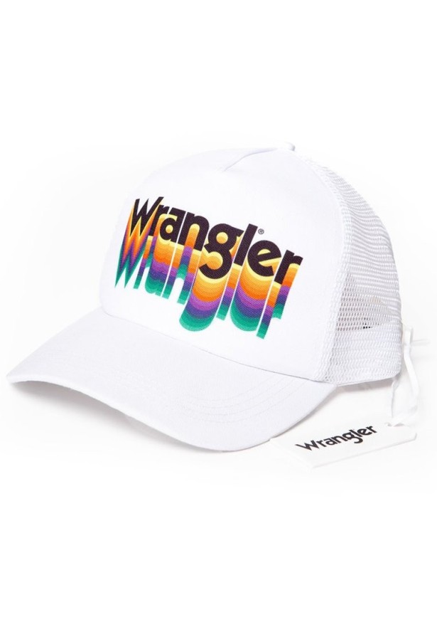 MĘSKA CZAPKA Z DASZKIEM WRANGLER TRUCKER CAP WHITE W0M36U512 112125683