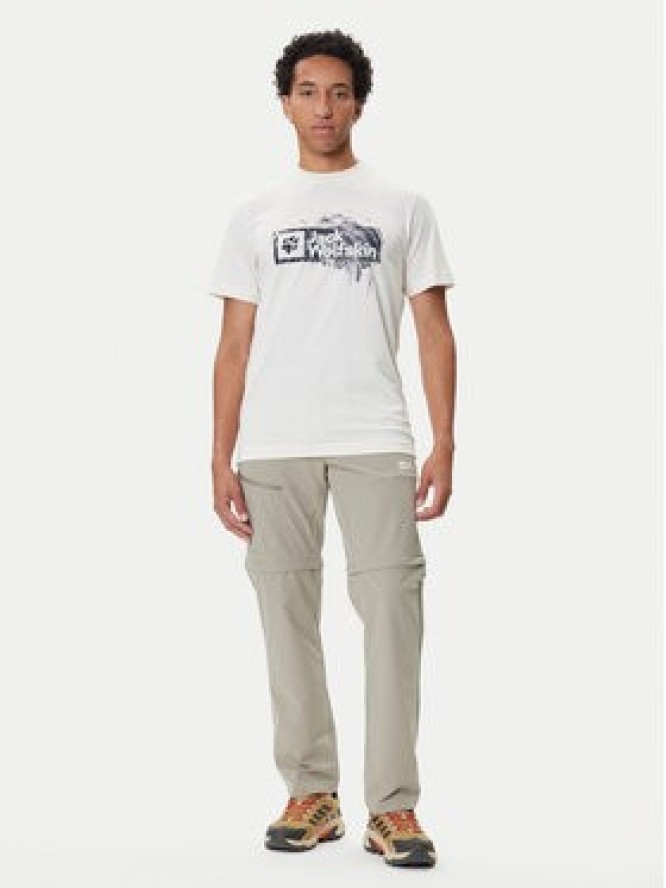 Jack Wolfskin T-Shirt Brand T A64116 Écru Regular Fit