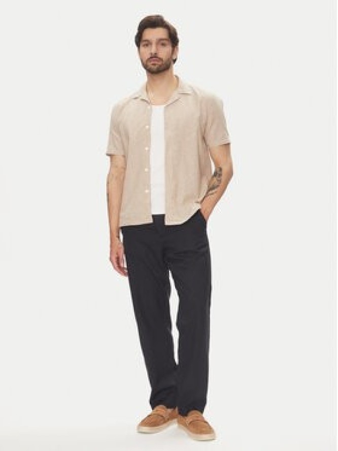 Lindbergh Koszula 30-203319 Beżowy Relaxed Fit