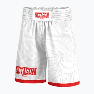 Spodenki bokserskie męskie Octagon Polska Biało Czerwony
