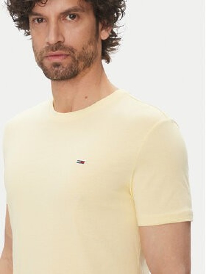 Tommy Jeans T-Shirt DM0DM20363 Żółty Slim Fit