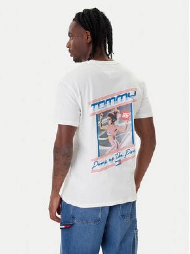 Tommy Jeans T-Shirt Poster DM0DM22541 Biały Regular Fit