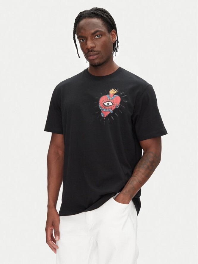 Just Cavalli T-Shirt 78OAHE07 Czarny Regular Fit