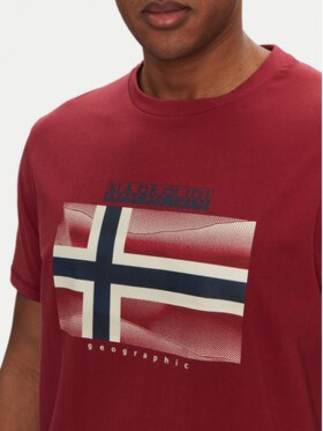 Napapijri T-Shirt S-Lari NP0A4IE5R1E1 Czerwony Regular Fit