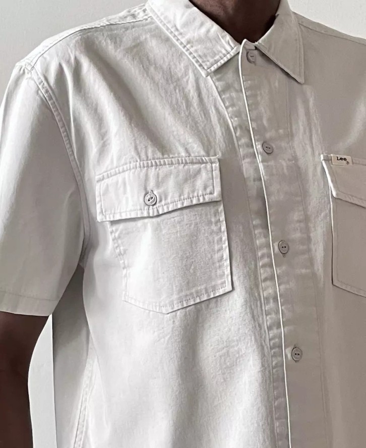 LEE MĘSKA KOSZULA Z KRÓTKIM RĘKAWEM 101 SS SERVICE SHIRT GRAY VIOLET L93GHNRA 112124154