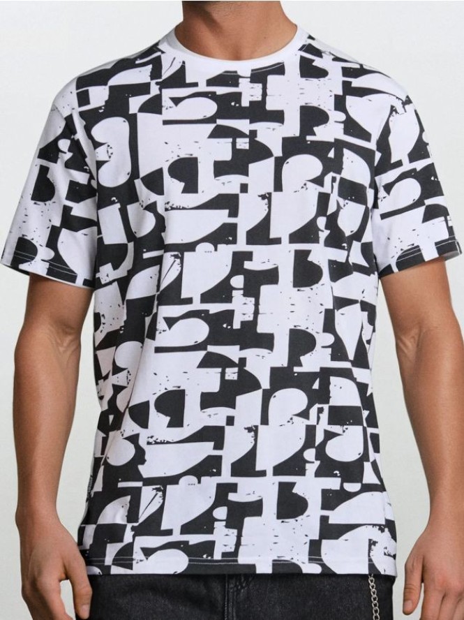 Koszulka ze wzorem allover - biały