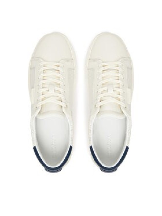 Calvin Klein Sneakersy Clean Cup Low Laceup Perf Lth HM0HM01870 Biały
