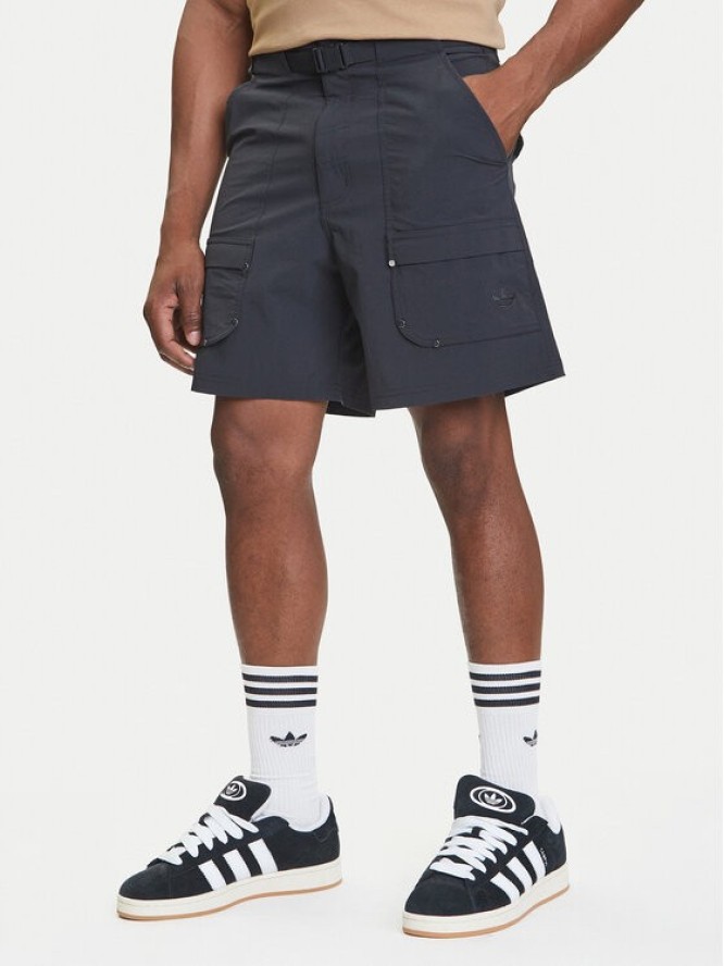 adidas Szorty materiałowe Premium Essentials Utility Cargo JD2107 Czarny Loose Fit