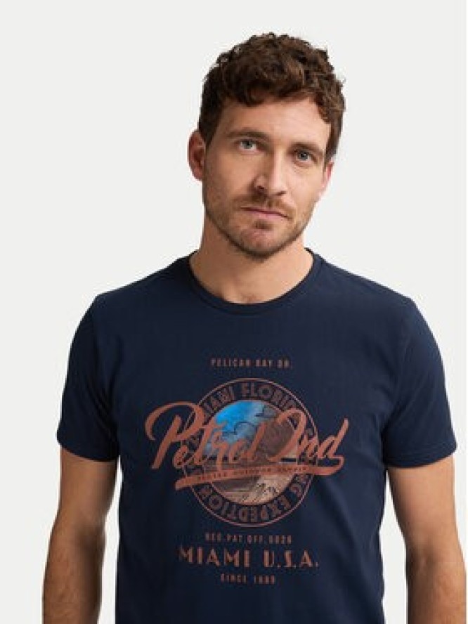 Petrol Industries T-Shirt M-1050-TSR602 Granatowy Regular Fit