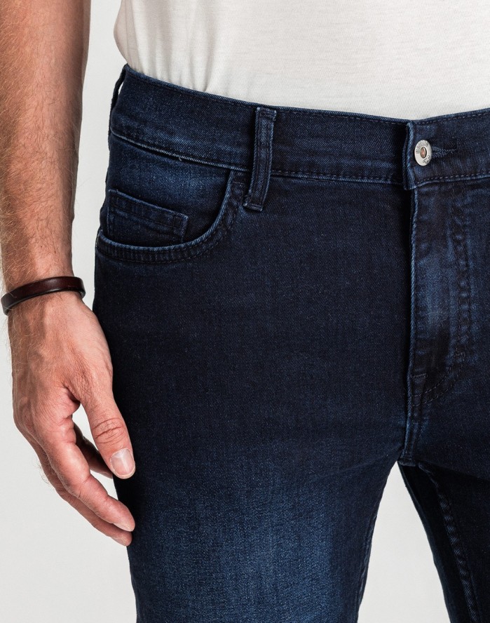 Męskie Spodnie Jeansowe Mustang Style Frisco Skinny Denim Blue 1017116 5000 801