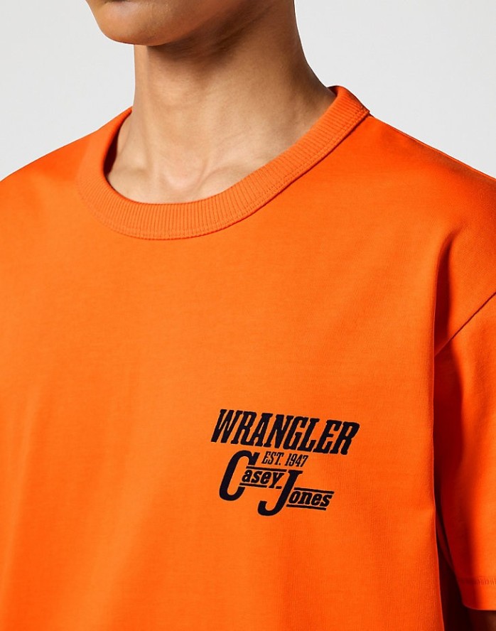 WRANGLER CASEY GRAPHIC TEE MĘSKA KOSZULKA T-SHIRT RED ORANGE 112357364 W7U4012210