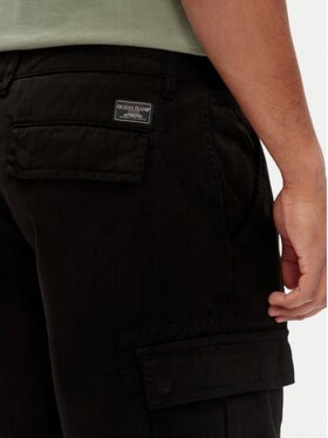 Guess Jeans Szorty materiałowe M5GD45 WGCV1 Czarny Regular Fit