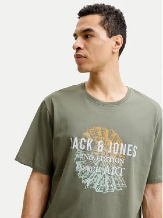 Jack & Jones T-Shirt Gradient Print 12288094 Szary Regular Fit