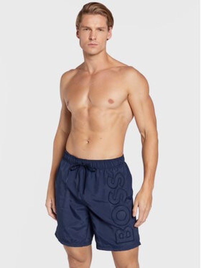 Boss Szorty kąpielowe Whale 50469329 Granatowy Regular Fit
