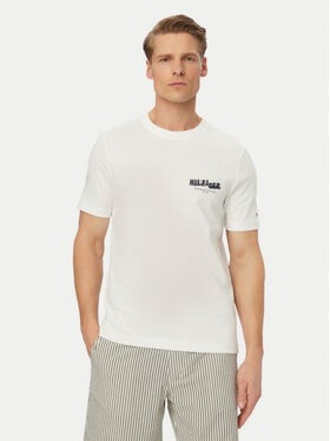 Tommy Hilfiger T-Shirt Logo Graphic MW0MW42389 Biały Regular Fit