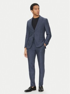 BOSS Garnitur C-Huge-Peak-252 50540764 Granatowy Slim Fit